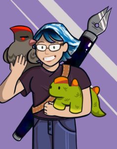 Cartoon Mur with chicken and dino