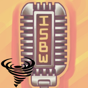 Orange ISBW logo with tornado in foreground