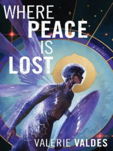 where Peace is lost book cover, angelic profile with wings and a sheild