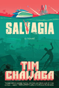 Cover of Salvagia with green ocean and red sky
